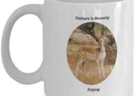 nature lovers coffee mug with deer scene